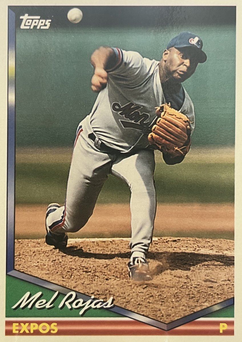 An Expo a Day - Mel Rojas - 1993 ( Having established himself as a reliable set-up man and part closer, he turned in a stellar season in ‘92, going 7-1 with a minuscule 1.93 ERA and 10 saves in 100 innings pitched, giving up only 2 home runs all season.)