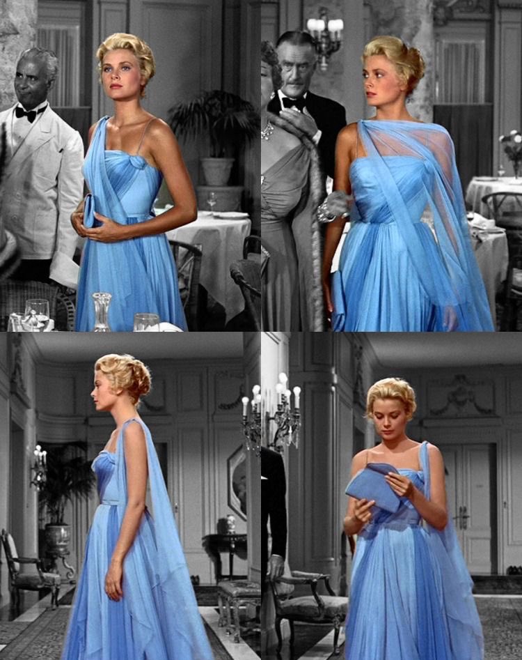 forever obsessed w grace kelly’s blue dress in “to catch a thief”, designed by edith head