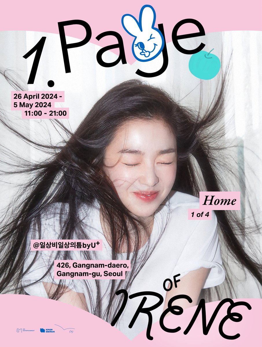 1 Page of Irene Exhibit will run from April 26 to May 5, 2024 at 426, Gangnam-daero, Gangnam-gu, Seoul. 🩷🐰 Photobook Pre-order will start today! 🔥 And oh, April 26, 2024 will be the 7th anniversary of us getting our fandom name, ReVeluv! 🥰 @RVsmtown #RedVelvet #IRENE