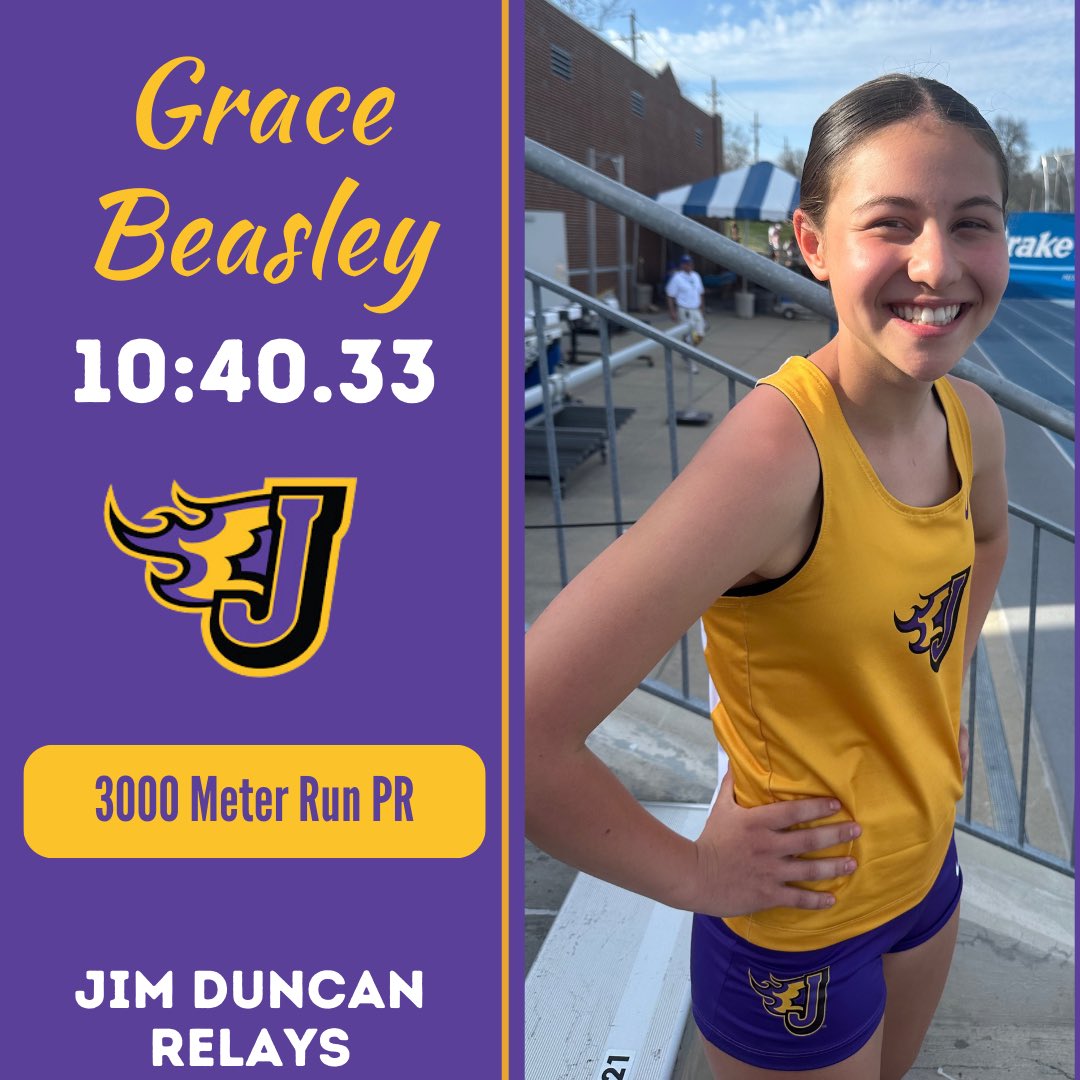 Big Day for PR’s yesterday! Kinsley Theobald in the 100 meter hurdles Morgan Sullivan in the 400 meter hurdles Grace Beasley in the 3000 meter run