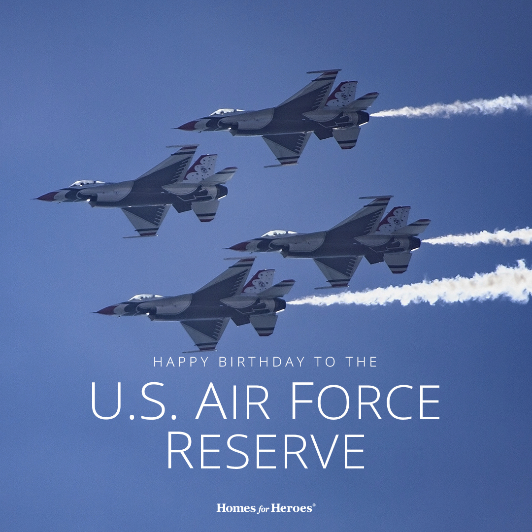 Embarking on wings of valor, we salute our nation’s sky sentinels! 🛩 Happy Birthday to the Air Force Reserve! ! 🌟 #AirForceReserveBirthday #GuardiansOfTheSky #HomesforHeroes #guildmortgage