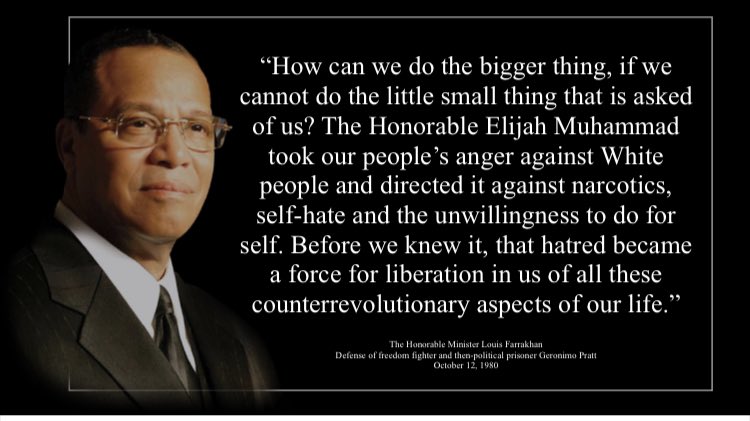 “The Honorable Elijah Muhammad took our people’s anger against White people and directed it against narcotics, self-hate and the unwillingness to do for self.”—- @minishmael #NOISundays