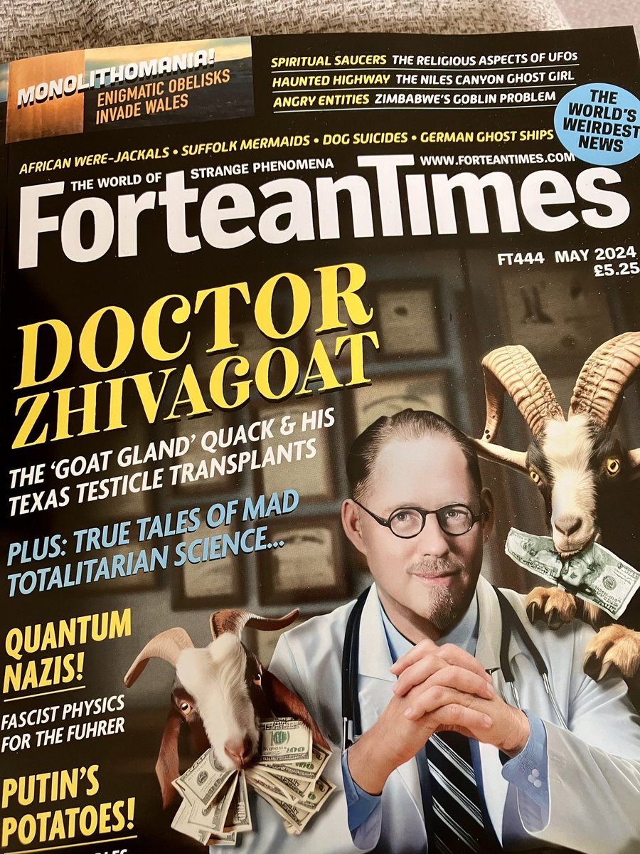Bravo @forteantimes! Not since the glory days of @vizcomic’s Vibrating Bum-Faced Goats referring to its own protagonists as “rectum-resembling ruminants” have we enjoyed such alliterative hircine hilarity