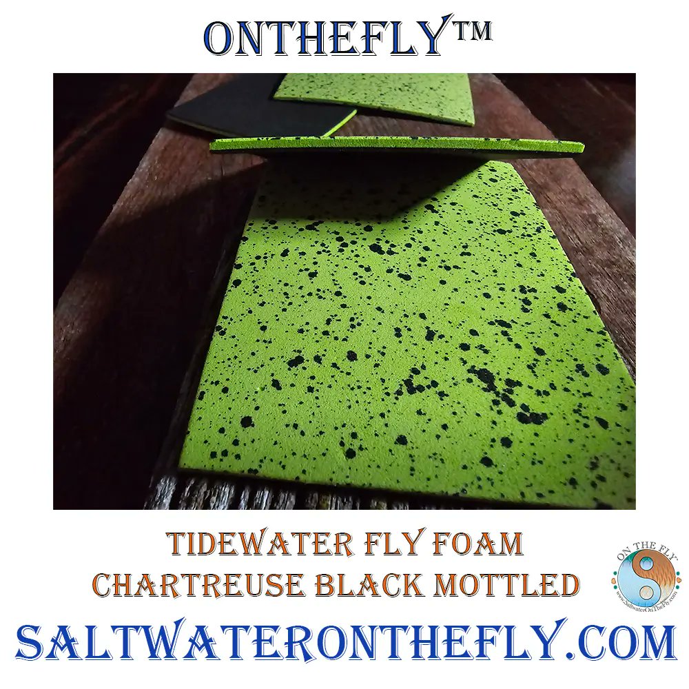Tidewater Fly Foam Chartreuse Black Mottled
Two colors integrated creating a high quality foam patch.
Perfect for top fly patterns. Bass Bugs, Hoppers, Mice, Popping Shrimp
and Gurglers
saltwateronthefly.com/product/tidewa…
:
#bassflies #pikefishing #muskiefishing #saltwaterflyfishing