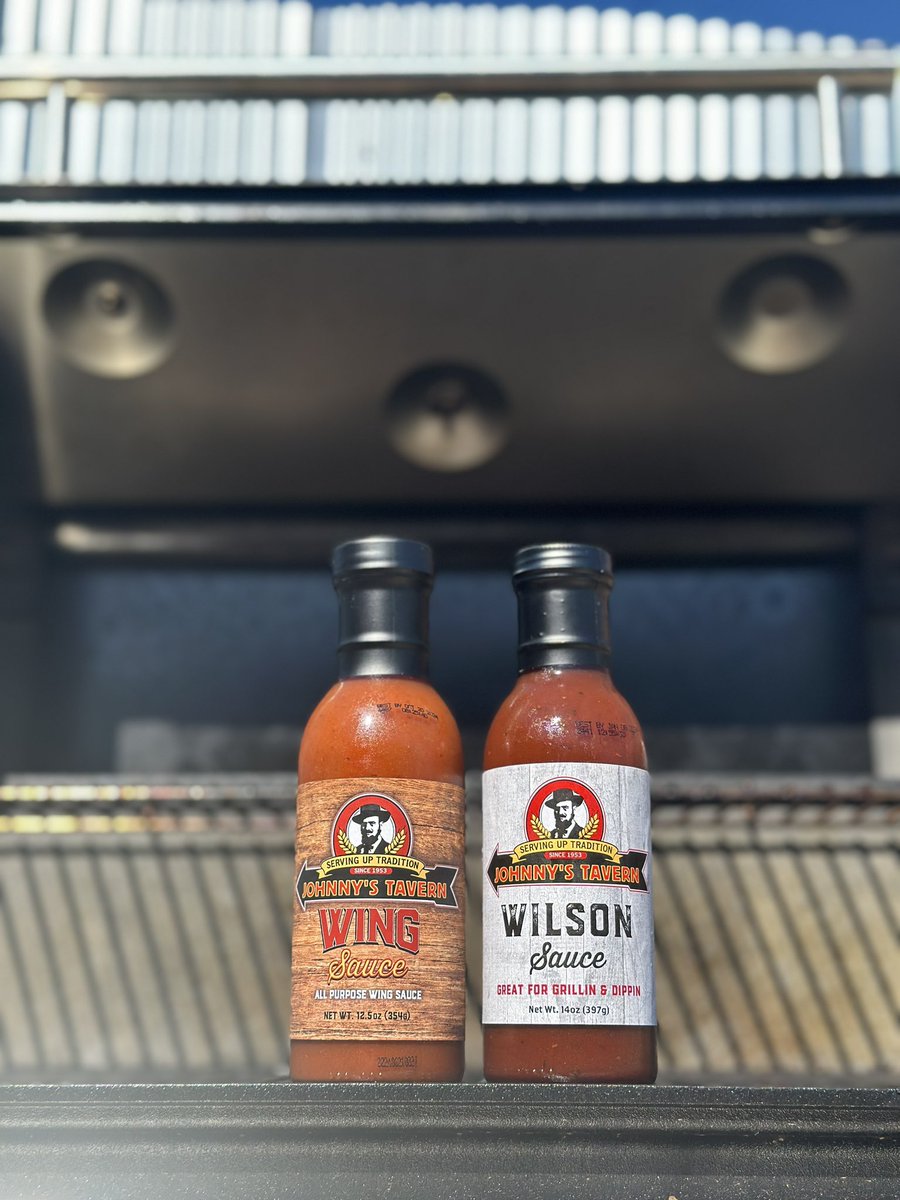 Firing up the grill today? Don’t forget your Johnny’s Wilson and Wing sauce! Available at Hy-Vee, Price Chopper, all of our locations, and online johnnys-tavern-ks.myshopify.com