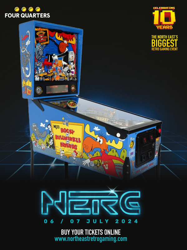 Rocky & Bullwinkle at NERG! Got your tickets yet? #nerg #nerg2024 #pinball #freeplay
