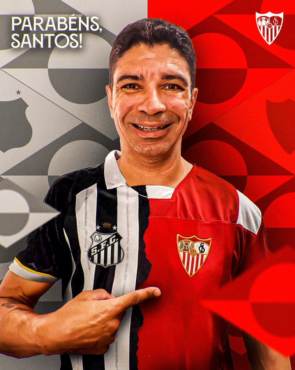 Renato une as nossas histórias! 🇧🇷🤝🇪🇸

Um 𝐆𝐈𝐆𝐀𝐍𝐓𝐄 faz aniversário! Parabéns @SantosFC pelos 112 anos de história! 

#WeareSevilla | #SantosFC112