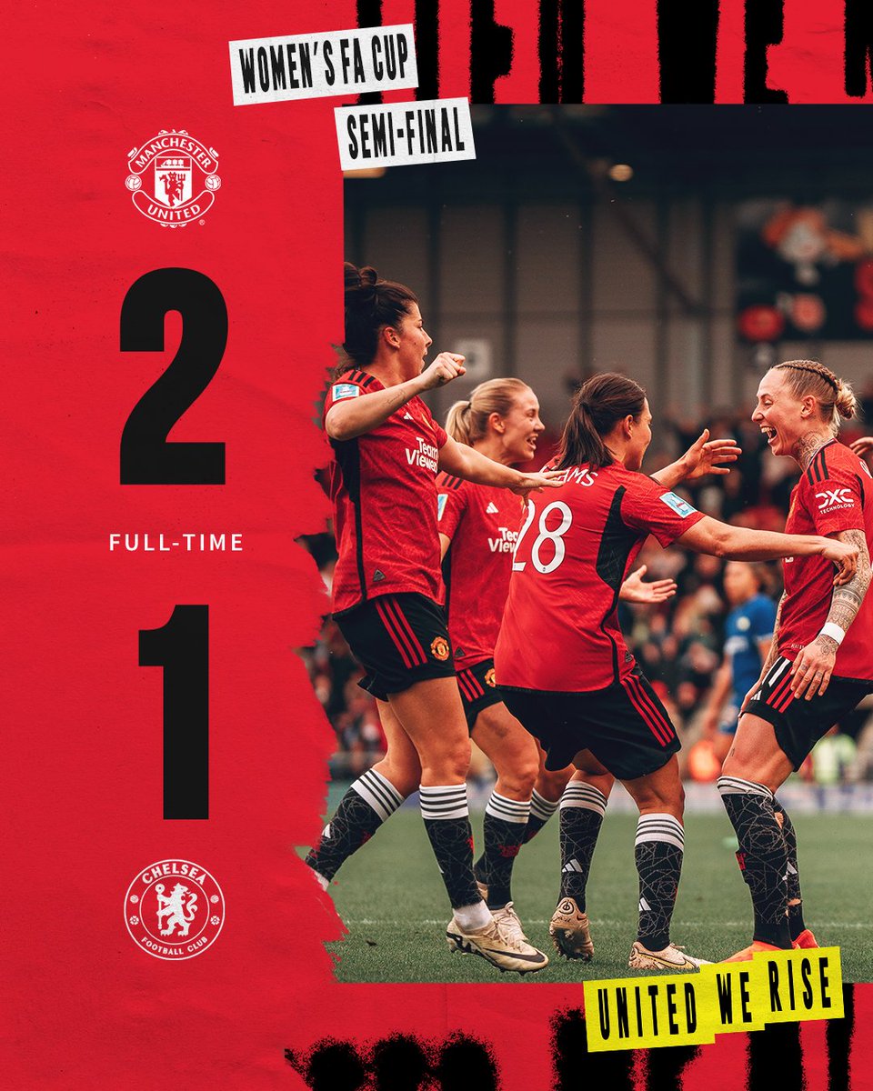 Our girls cooked Chelsea women.💃💃🤸‍♀️

#MUWomen to FA Cup Final.
#WomensFACup 
#GGMU