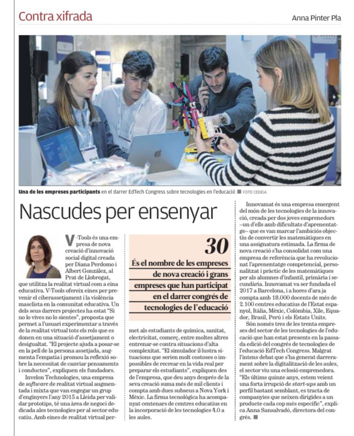 El sector d'empreses de tecnologia educativa creix i es consolida, @EdutechCluster Report. Anna Pinter @elpuntavui @AnnaSansalvado @maprats @coralregi @PepeMe @RuizIsern @Merce_G @eponsf @louguardia @ACUPcatalunya @RosaSensat @FundacioBofill @AnnaJolonch