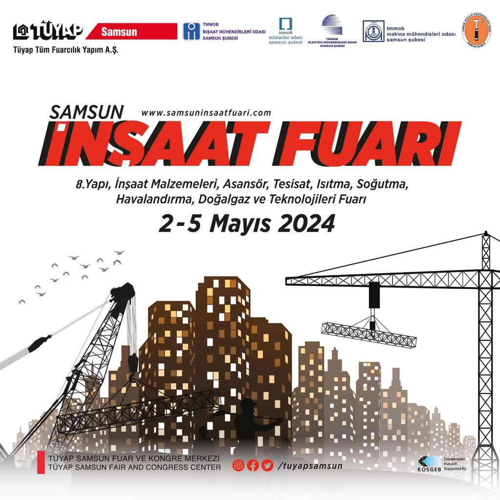 İnşaat sektörünün en büyük buluşmalarından birinde yer almak istiyorsanız samsuninsaatfuari.com adresini ziyaret ederek yeni iş bağlantılarına imza atabilirsiniz.
__
•
•
#samsun #insaatfuarı #Constructionfair #Constructiontechnologies #inşaatteknolojileri