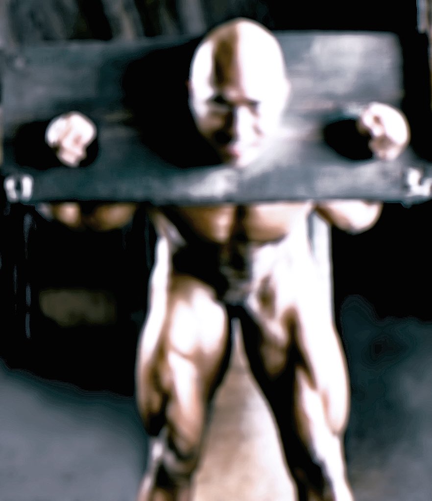 If you think muscular men are out of control
Then castrate him
Lock him up
Threaten him with a sex video
Torture him with dog training
He'll be an obedient muscle-castrated dog
Make it your tool, your finances
Don't treat him like a human being
He will be your slave forever