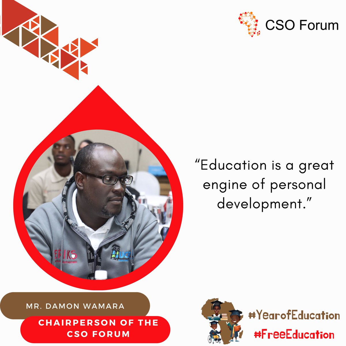 UgandaCRNN's tweet photo. Our Executive Director &amp; Chairperson of the CSO Forum today in his Speech at the #24thCSOForum, put a light to the importance of Education.
 Indeed Everyone needs education and most importantly the Children whose Rights we advocate for deserve to be educated without hesitation https://t.co/wH1wiFNiaK