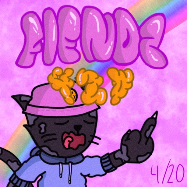 FIENDZ 4/20! SAVE THE DATE! 👀🔥 Been working on this today, I've FINALLY finished! I cant wait for the @FelineFiendz rebrand! LESS THAN A WEEK TO GO 🫶🤍 FIENDZ 4 LIFE 😸⭐️4/20! #Fiendz #digitalart