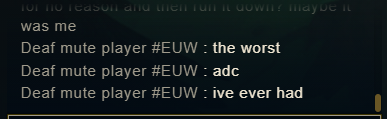 colafischHDLP's tweet photo. @RiotSupportDACH 

hey, dieser spieler ist von anfang des spiels mad gewesen und runtergerannt
könnt ihr euch ja gerne mal ansehen https://t.co/cs1BkKXOKS