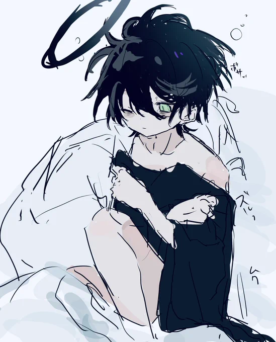 クロくんは起きたらいつも寝癖がすごいことになってる 