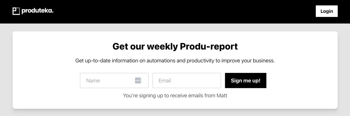 Day 8 of #100DaysofNoCode 💯

Today I created a landing page with email capture for my productivity newsletter using <a href="/podia/">Podia</a> ⚡

Check mine out here 👉