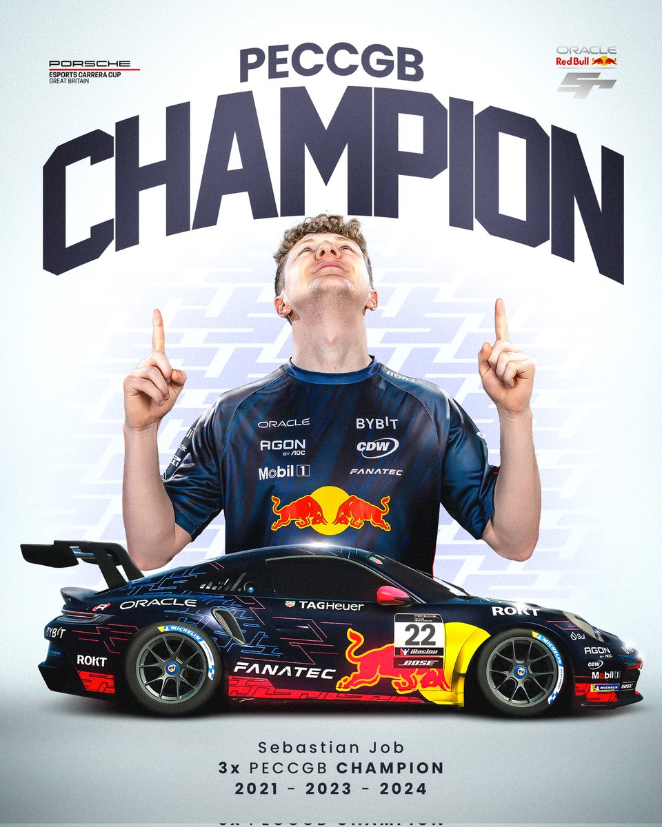 Won my third Porsche Esports Carrera Cup GB title today! Very pleased, great start to the year, and now 2x WC and 3x GB champion 🏆🏆🏆🏆🏆

Hopefully a nice final round at brands hatch in a few weeks to see it off 👍