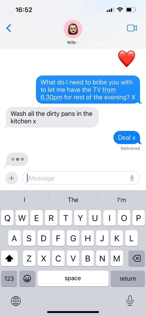 The things you do to get the TV for Masters Sunday!!! Think I got away quite lightly here!