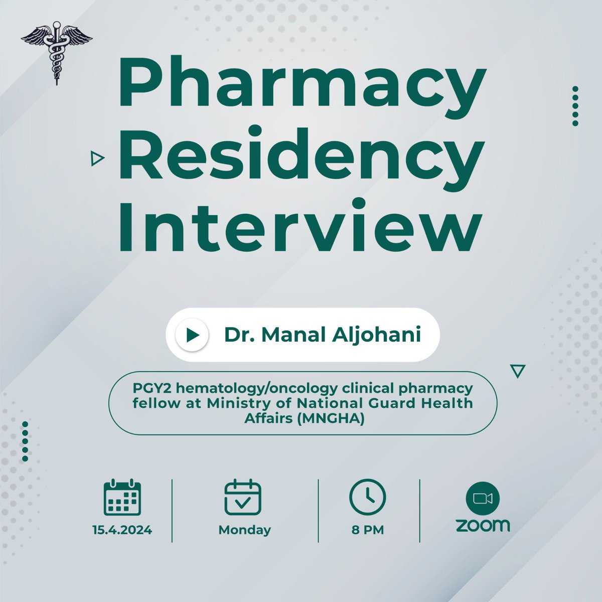 Residencyphksa's tweet photo. 📍الاثنين
📍15.4.2024
📍8 مساءً

نتشرف بـ إستضافة دكتورة @ManalAAlj بـ لقاء حول Pharmacy residency interview 👥

#pharmacy #residency #Matching2024 https://t.co/TfBduG7reb