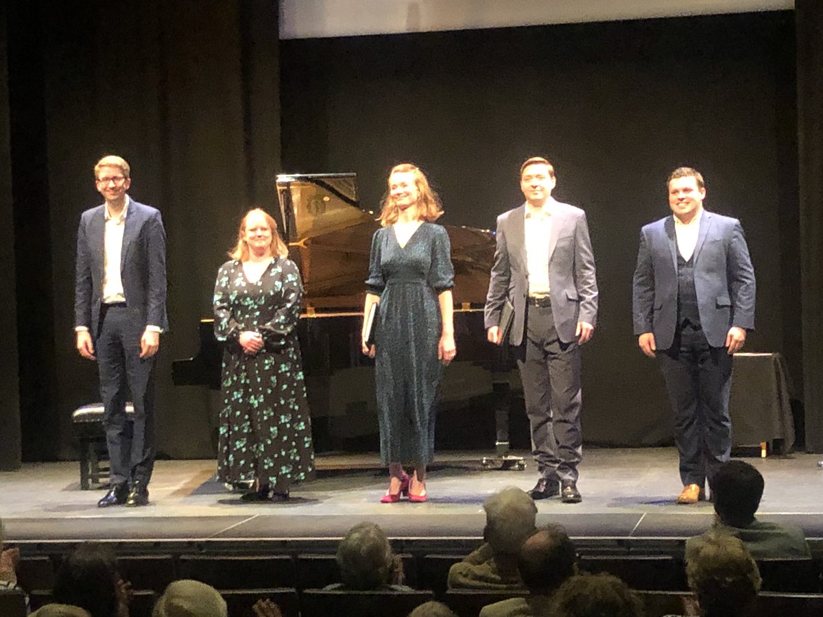 A real surprise in our closing recital, with songs for 4 voices by Charles Stanford. How lucky to be able to assemble the talents of @IanTindale, @Harriet__Burns, Olivia Ray, Jerome Knox (@Knoxyj) & Dafydd Jones (@DafJones_Tenor)! An embarrassment of riches to end our festival!
