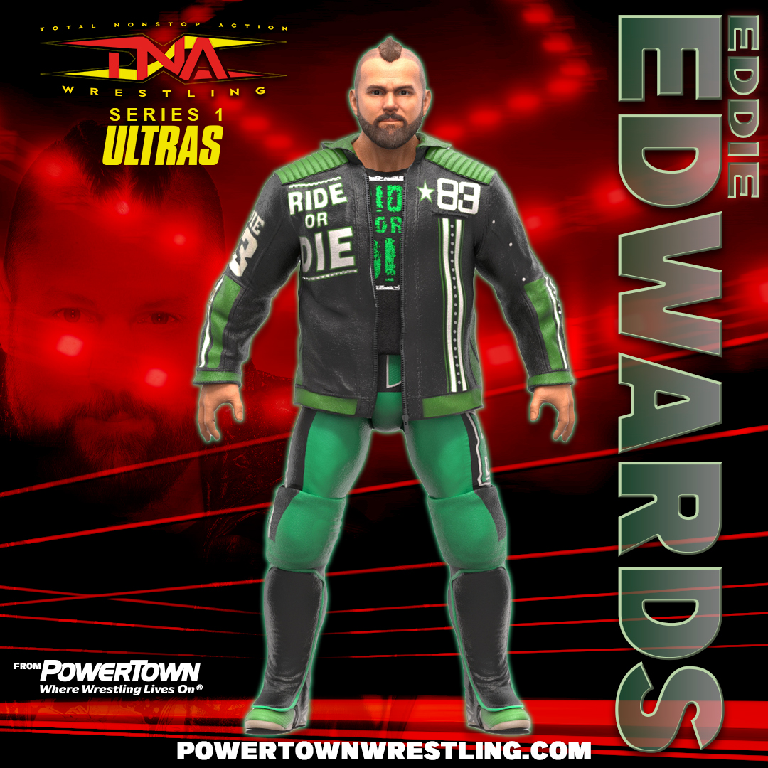 THE COUNTDOWN CONTINUES! 1 DAY UNTIL THE PRE-ORDER LAUNCH! TNA Series 1 Ultras will be available TOMORROW, Monday, April 15th 6pm ET. Be sure to place your preorder at powertownwrestling.com. Check out Eddie Edwards featuring his Slammiversary, 2023 gear.
