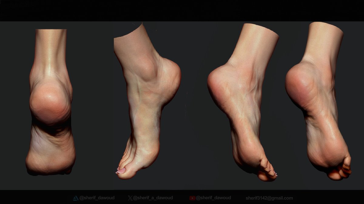Feet, Sculpted and rendered in Zbrush