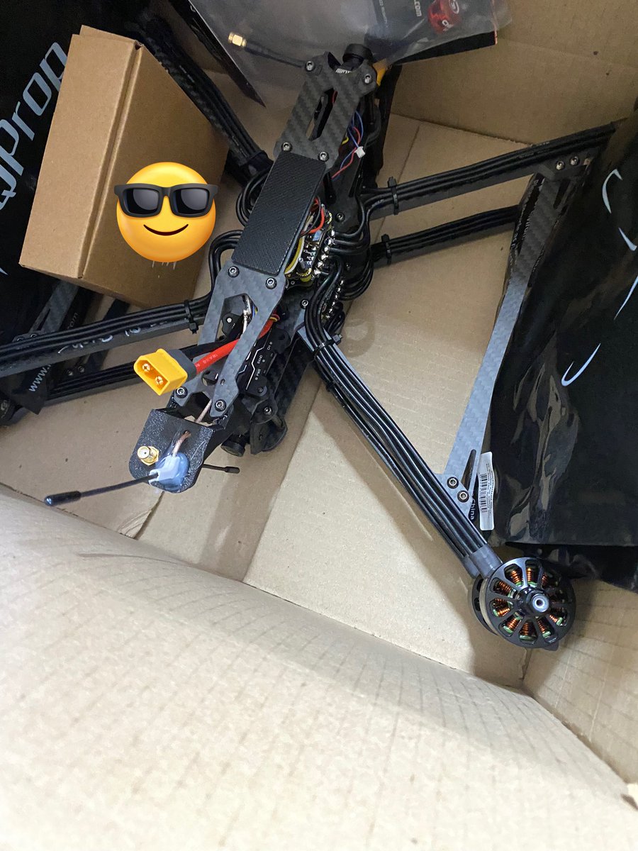 Some drones that we sent today to our crew. 
4 regular, 2 thermals, all from fundraiser. 

You may ask why it isn't like all drones assembled and shipped in 1 day, the answer is simple: different crews have different requirements for the drones, starting with common for them ELRS