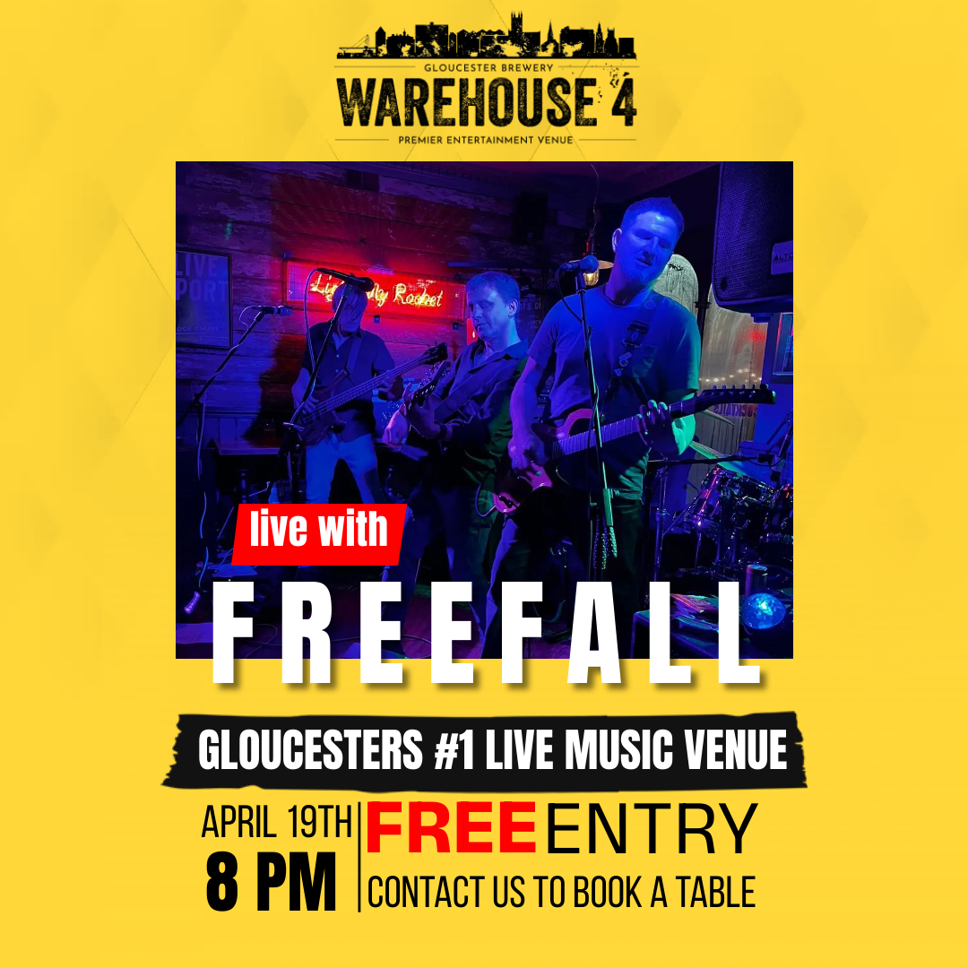 🎶🎤 Get ready for live music tonight at Gloucester Brewery’s Warehouse 4 Taproom! 🎸 Freefall will be rocking the stage from 8-10:30pm. Enjoy their awesome tunes along with tasty street food by Dogs Catering. Let’s kick off the weekend right! 🍻🎶 #LiveMusic  #FridayNightVibes