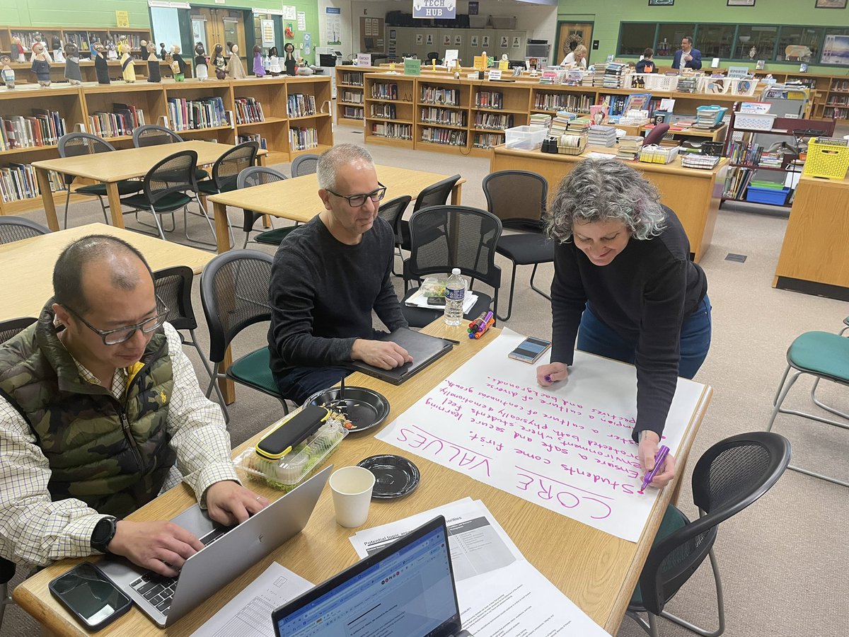 SupVolpe's tweet photo. Board members and Central Office administrators are busy on a Sunday working towards completing the district’s next Strategic Plan!  (Yes, it is unusual for all of us to be working together on a Sunday!) https://t.co/u6THXuPjGl