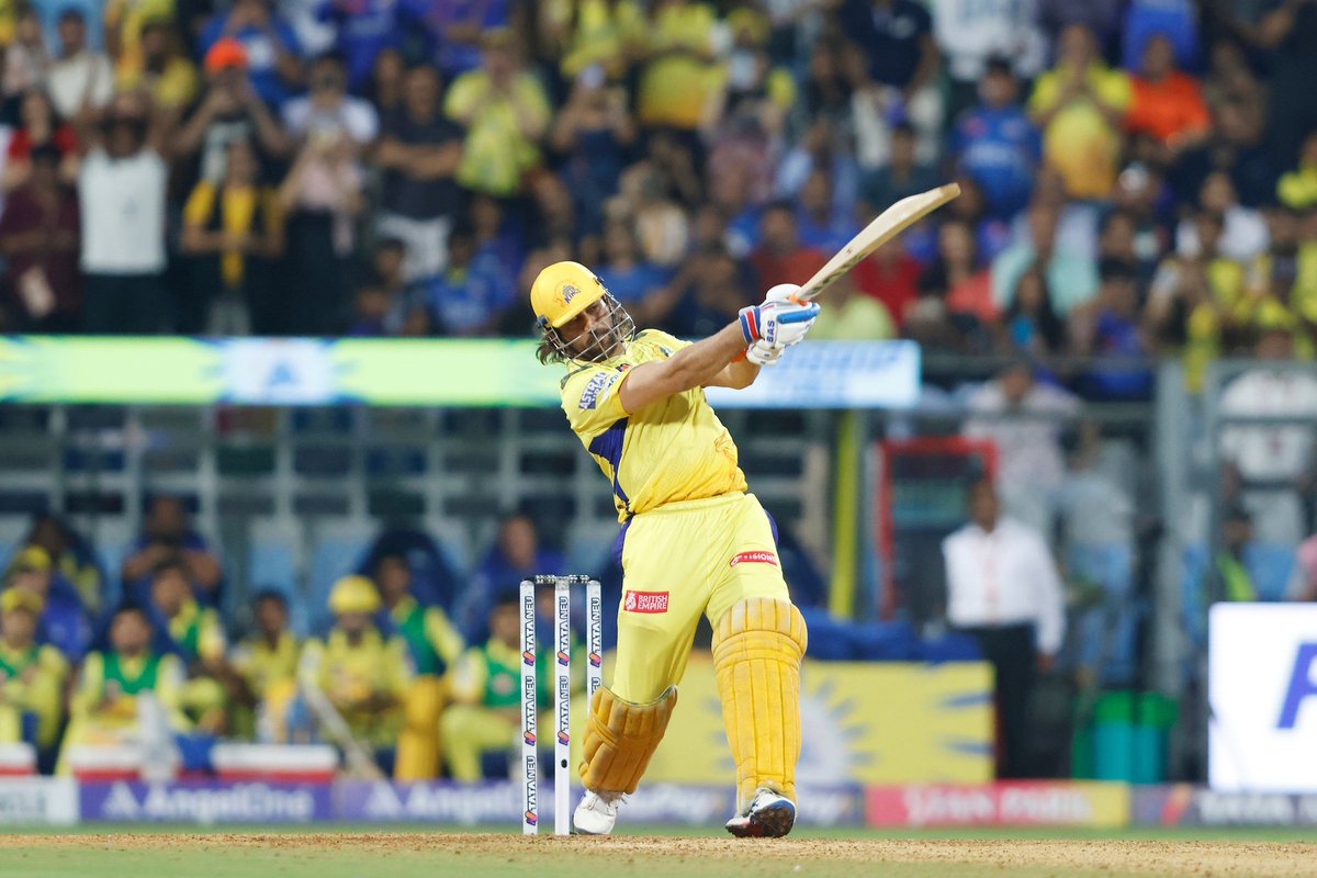 6 6 6 2 20 runs from 4 balls! How sweet was that vintage MS Dhoni finishes off in style #MIvsCSK #CSKvsMI #El #Dube #Yellove #Mitchell #IPL2024 #Clasico #MSDhoni #WhistlePodu