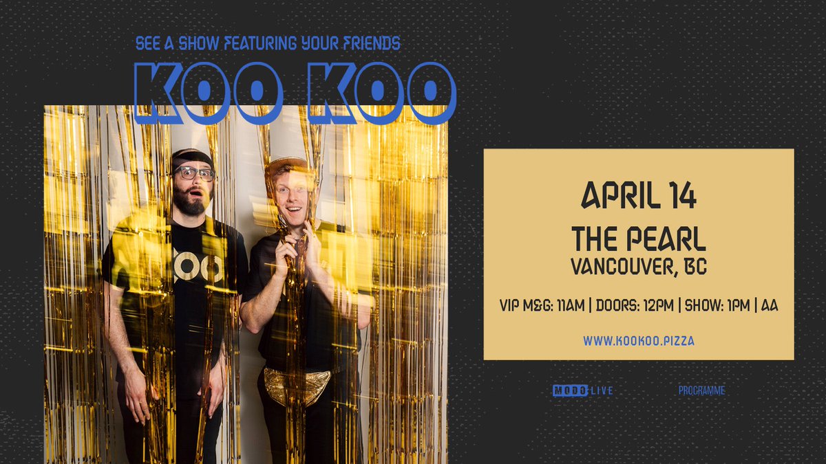 Dance duo @WeAreKooKoo are here today for a family friendly daytime show 🤗 Updated times: 11:30AM: VIP doors+ meet and greet 12pm: GA doors 1pm: Koo Koo Limited tickets are available online: found.ee/KOOKOO-YVR #kookoo #familyshow #yvrevents