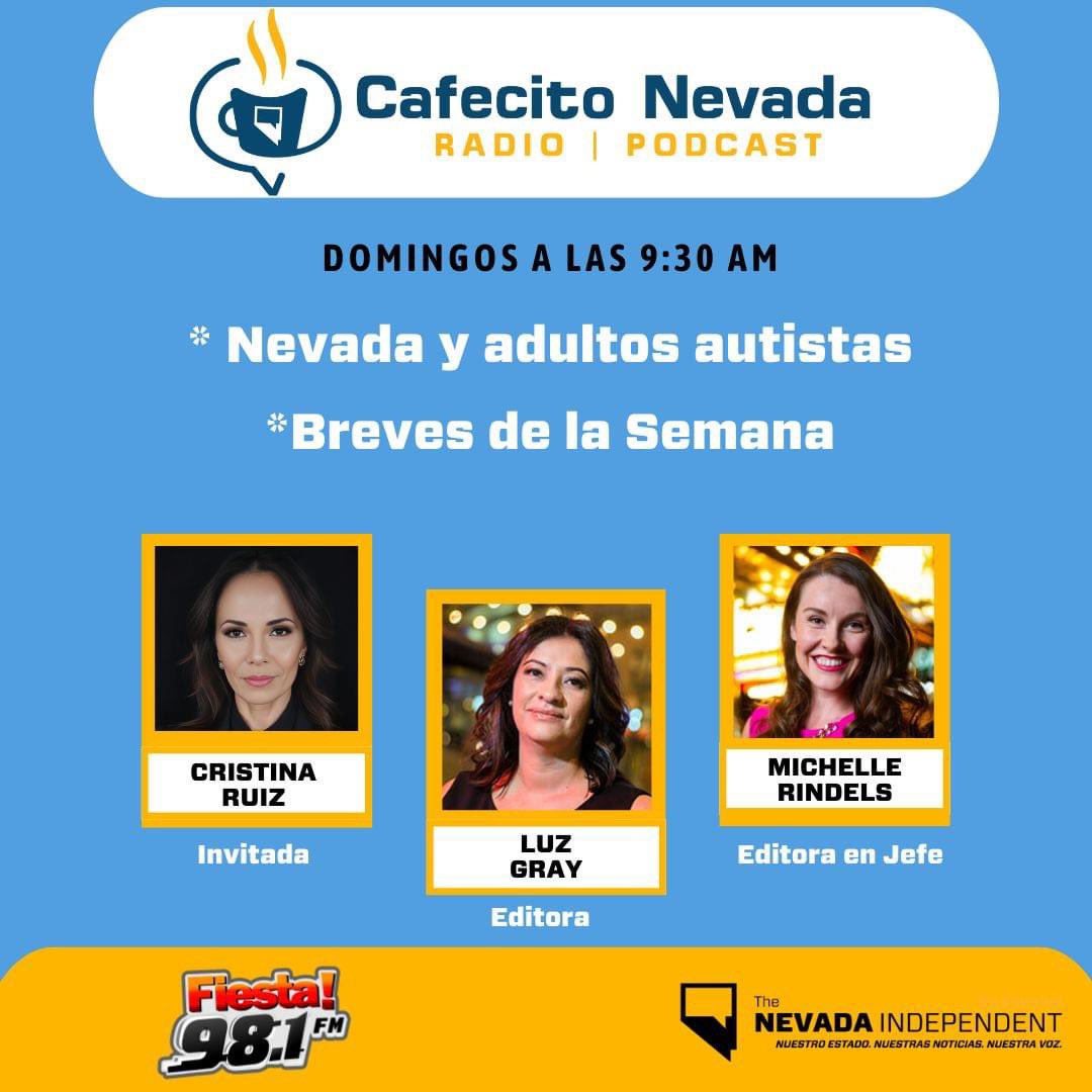 ☕¡Es domingo de Cafecito Nevada! 🎧Escucha acerca de retos y recursos para adultos con autismo y sus familias. Invitada: Cristina Ruiz, directora corporativa de Nevada Community Health Center, grupo que incluye a Autism Cares. 🎙️¡Te esperamos en @FiestaRadioLV a las 9:30 a.m. !