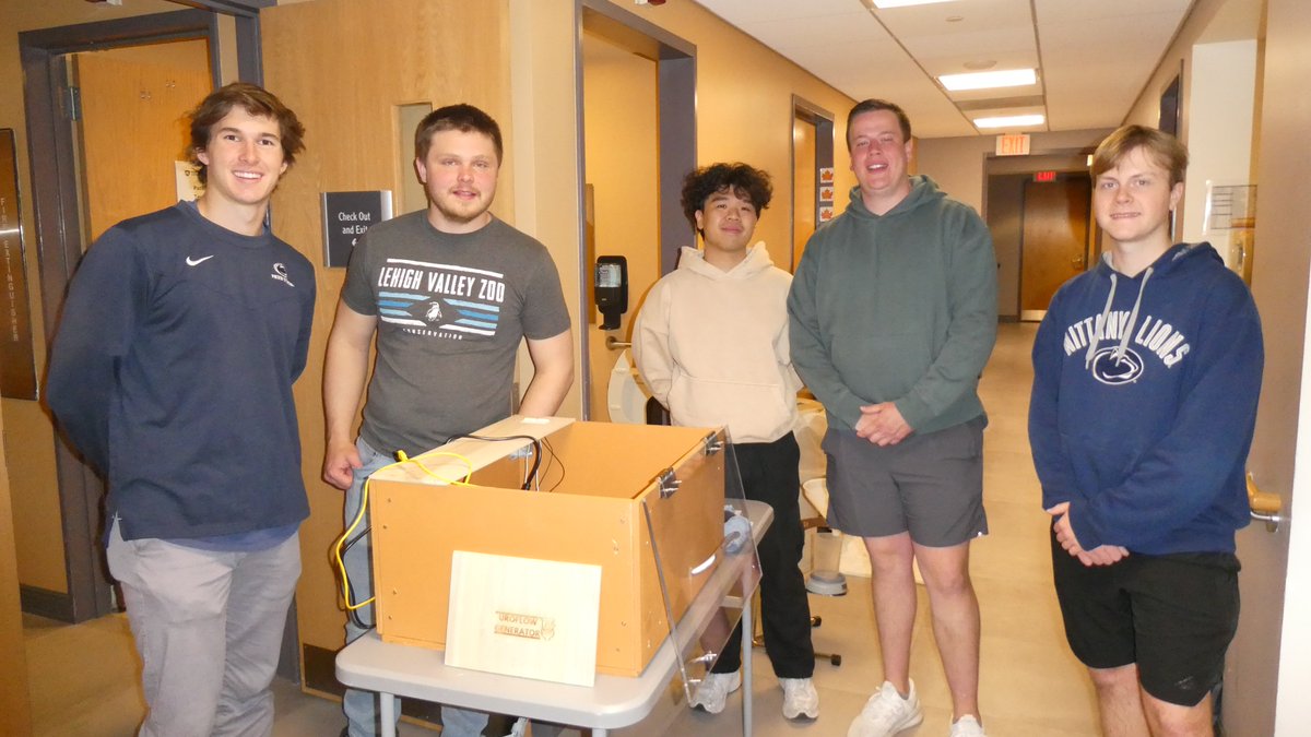Soon to be graduating engineering students @PSUMechEng @PennStateBME @PSUEngineering on the 'Uroflow Generator Team' led by Tyler Tran drove down from State College to Hershey @PennStHershey to put on the finishing touches on a collaborating research project w/ @PSH_Urology
