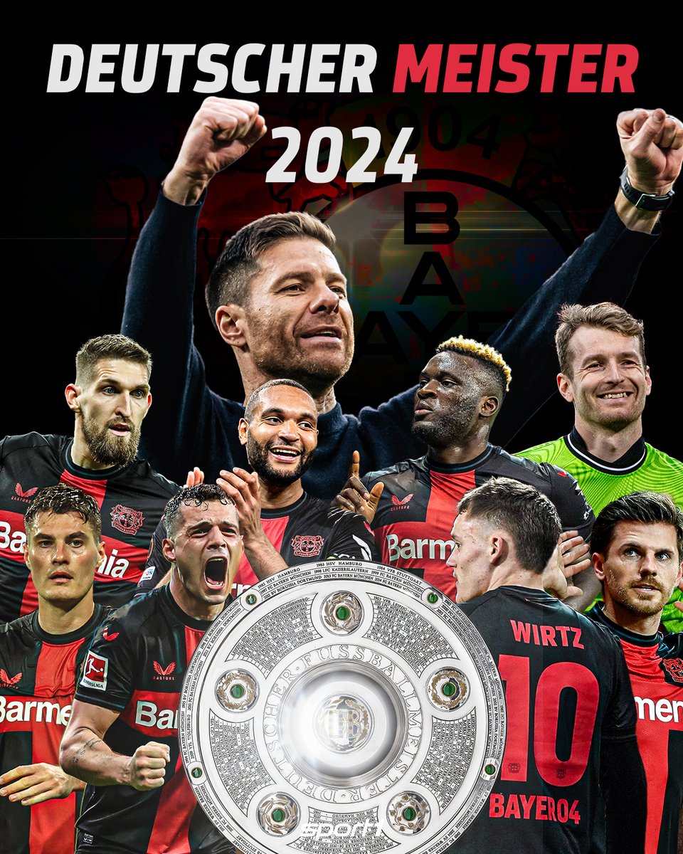 Aus Vizekusen wird Meisterkusen!🥳 Bayer Leverkusen ist deutscher Meister 2024!👑 Die Werkself belohnt sich für eine außergewöhnliche Saison unter Cheftrainer Xabi Alonso #B04SVW #Leverkusen