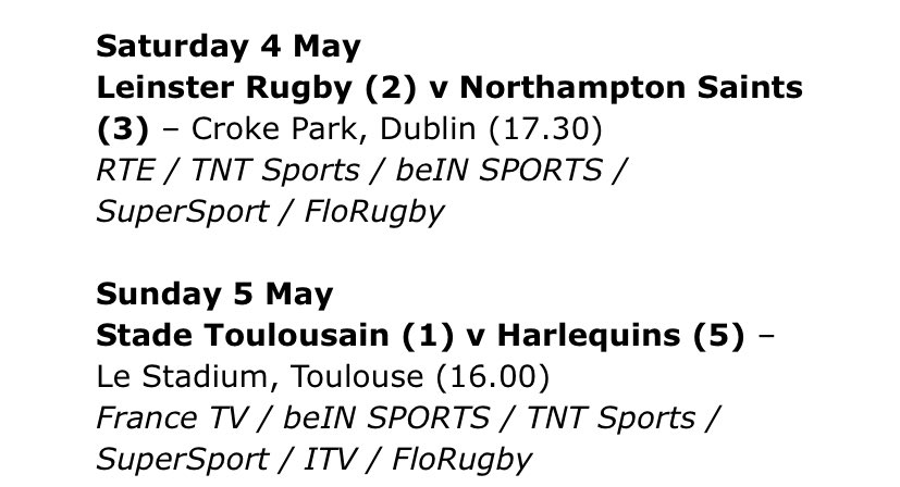 Semi Finals #ChampionsCup