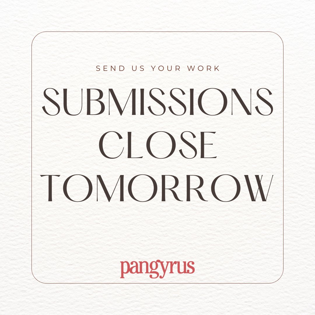 Only a day left to say what's 'Left Unsaid,' which is the theme of our 12th print issue (Winter 2024-2025). Please see our Submittable page for more details: pangyrus.submittable.com/submit