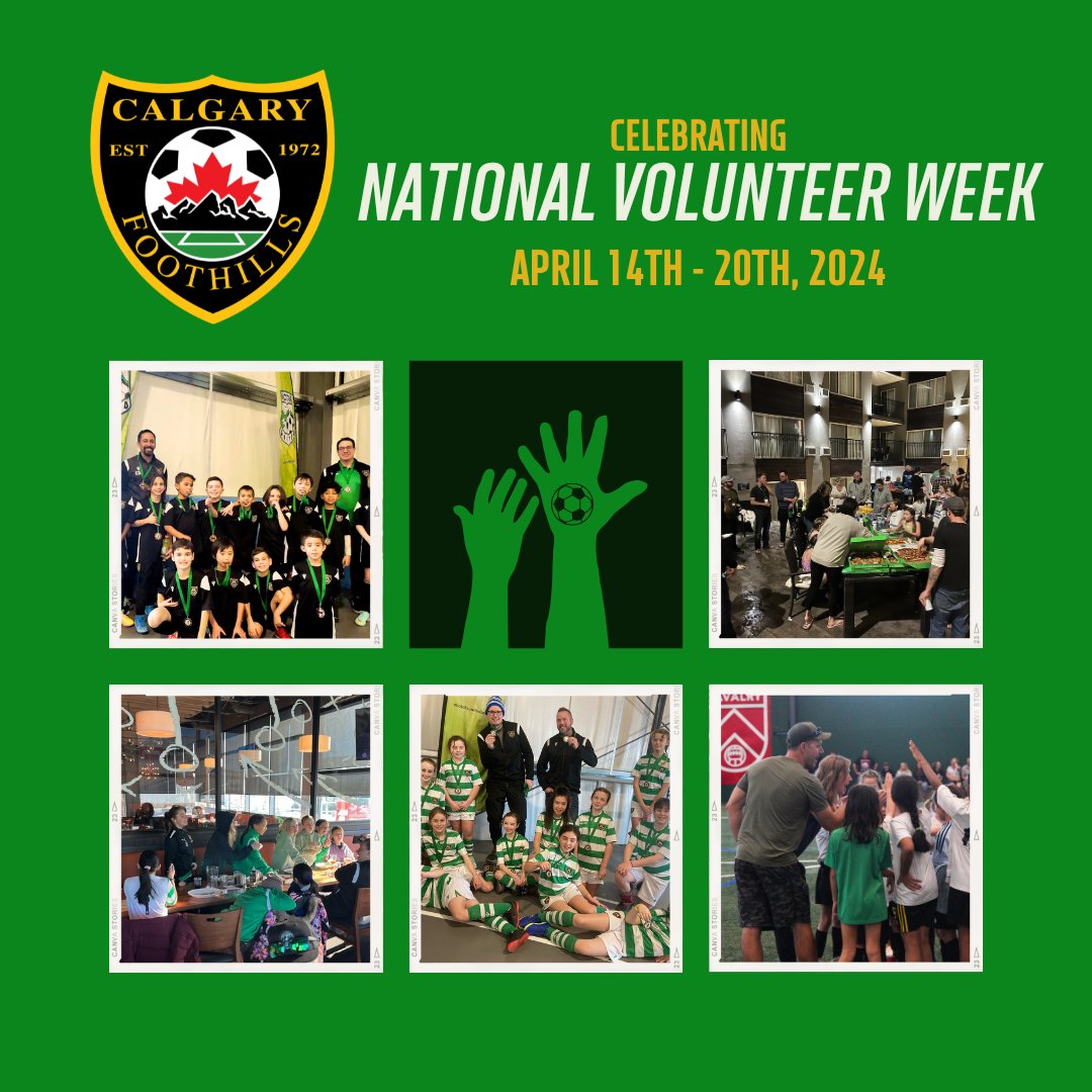 Happy National Volunteer Week! At Calgary Foothills Soccer Club, we want to extend a HUGE thank you to all our incredible volunteers who dedicate their time and effort to support our Club and community. #ThankYouVolunteers #CommunitySupport #NationalVolunteerWeek