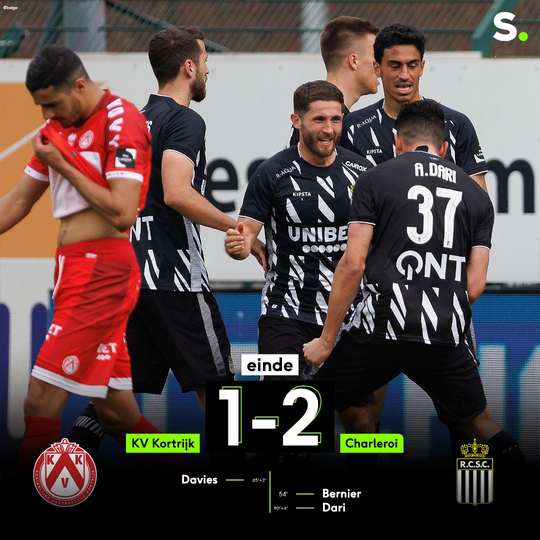 Charleroi pakt drie gouden punten in het Guldensporenstadion en verstevigt zijn positie in de relegation play offs. #JPL sporza.be/nl/matches/voe…
