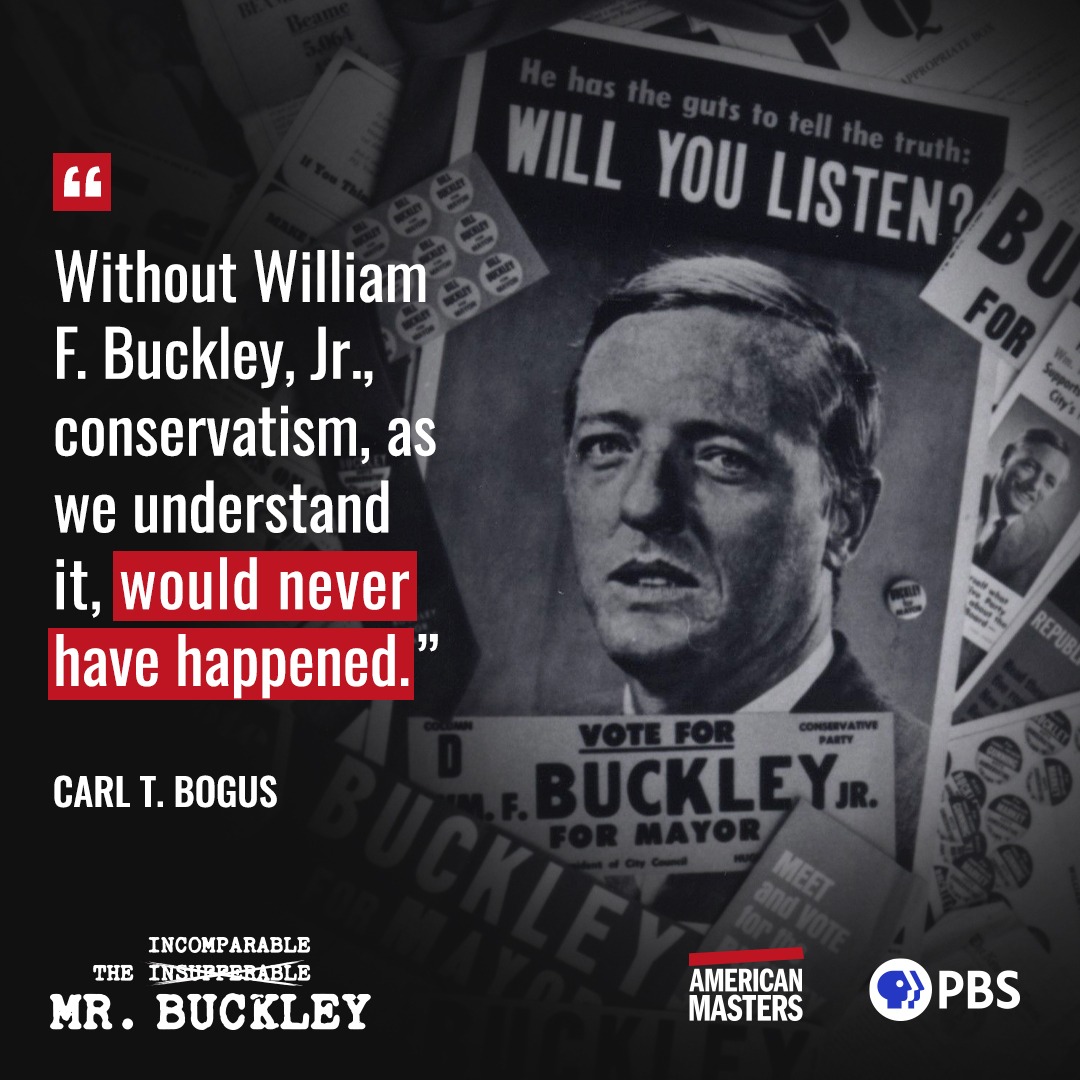 Without Buckley, the conservative movement might never have happened. 'The Incomparable Mr. Buckley' is now streaming: bit.ly/43FyVHQ #AmericanMastersPBS