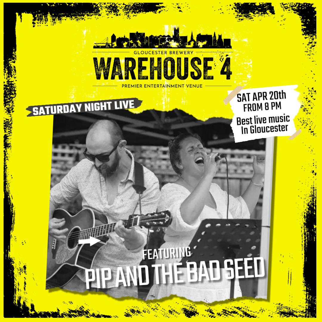 Saturday night at Warehouse 4 Taproom is going to be epic! Join us for live music by Pip and The Bad Seed from 8-10:30pm. Enjoy their awesome tunes while indulging in delicious street food and a fantastic range of Gloucester Brewery beers & Fox’s Kiln spirits! 🍻🎤 #LiveMusic