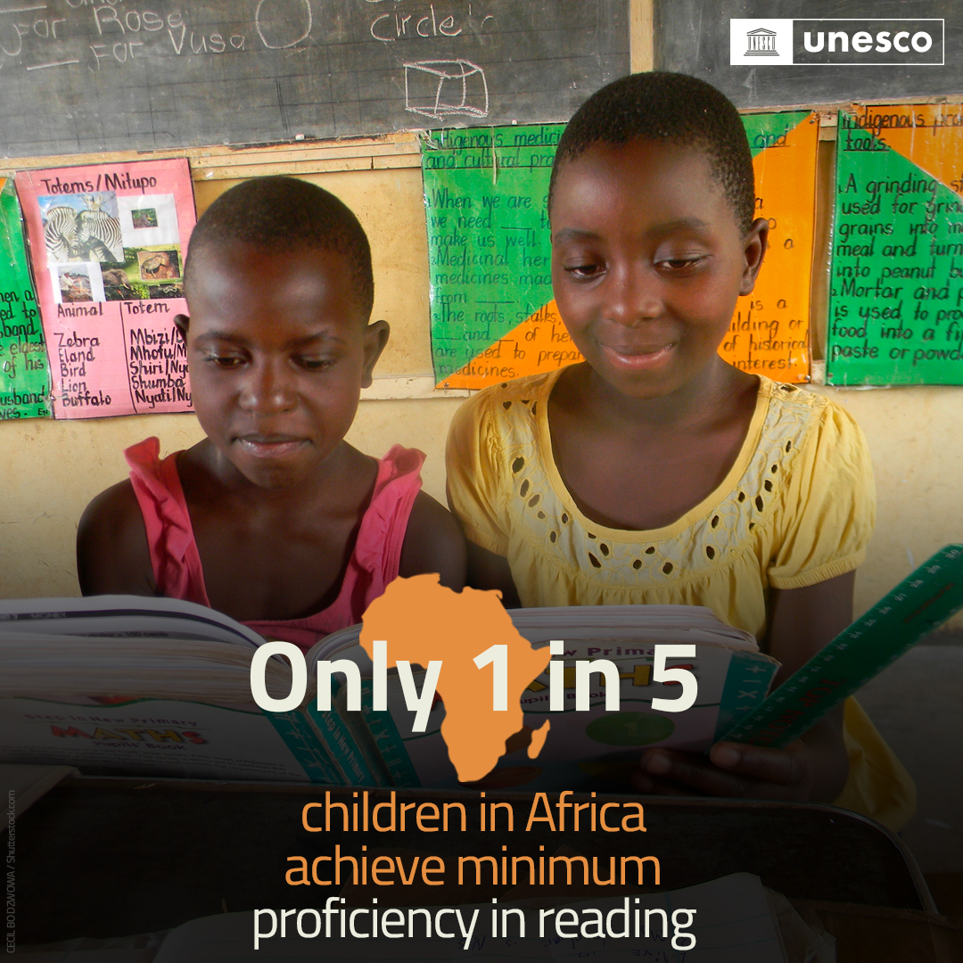 🔴Education in Africa: 4 in 5 children don't achieve minimum proficiency in reading by the end of primary education. This reality underscores the critical need to fund education. Dive into the statistics: on.unesco.org/42JS76F @GEMReport