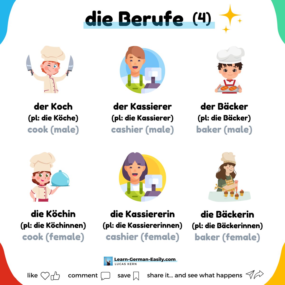 LearnXDGerman's tweet photo. π©πͺ
π©βπ³π§Ύπ¨βπ³ Making delicious food is one of the most enjoyable professions.
At least for the person eating the food.
Learn to master German and speak fluently the easy way!
https://t.co/aukOi5FHOZ
___
#germanvocabulary #deutscha1 #germanlesson https://t.co/AZ4lXYBWAL