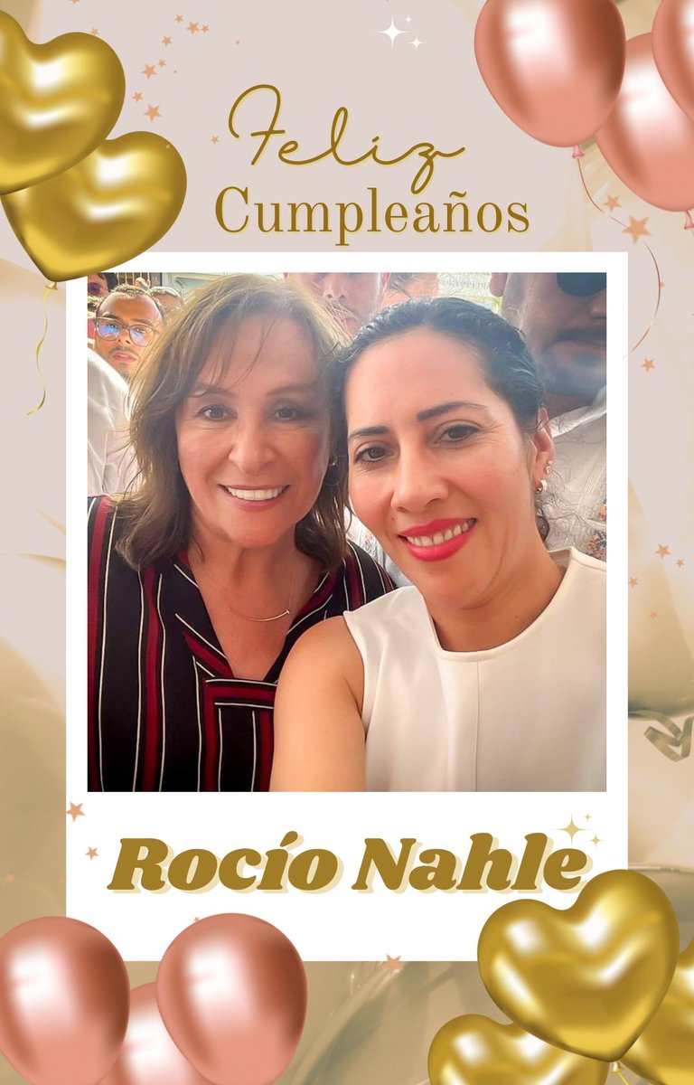 ¡Muchas felicidades amiga @rocionahle! Hoy celebramos un día tan especial para quienes te admiramos y queremos 🎂 sé que tienes un gran futuro lleno de trabajo, conozco tu capacidad de liderazgo, de lucha y de amor por Veracruz 👏 ¡Te envío un abrazo fuerte y mis mejores deseos!