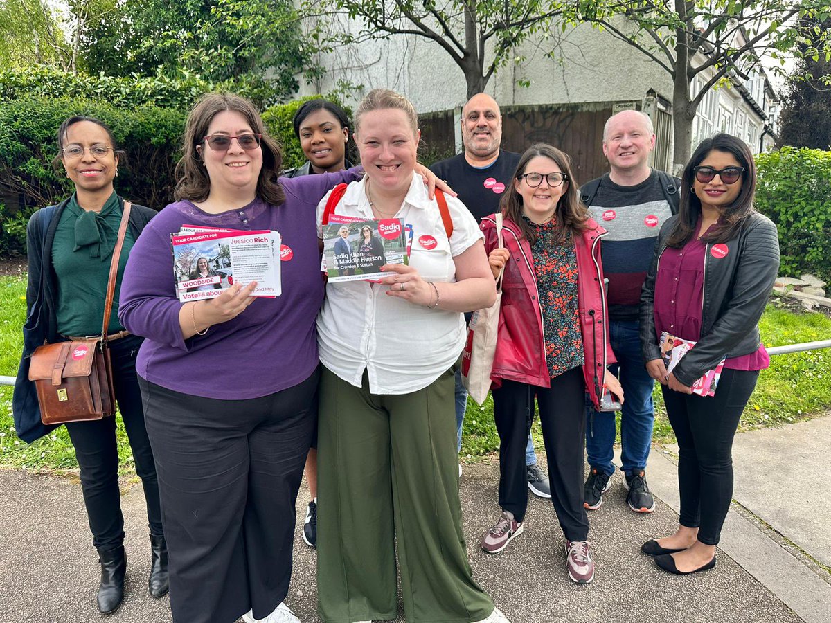 Afternoon doorstep session for @UKLabour @SadiqKhan @JessHammersleyR @MinsuR in Woodside, #Croydon #voteLabour 🌹