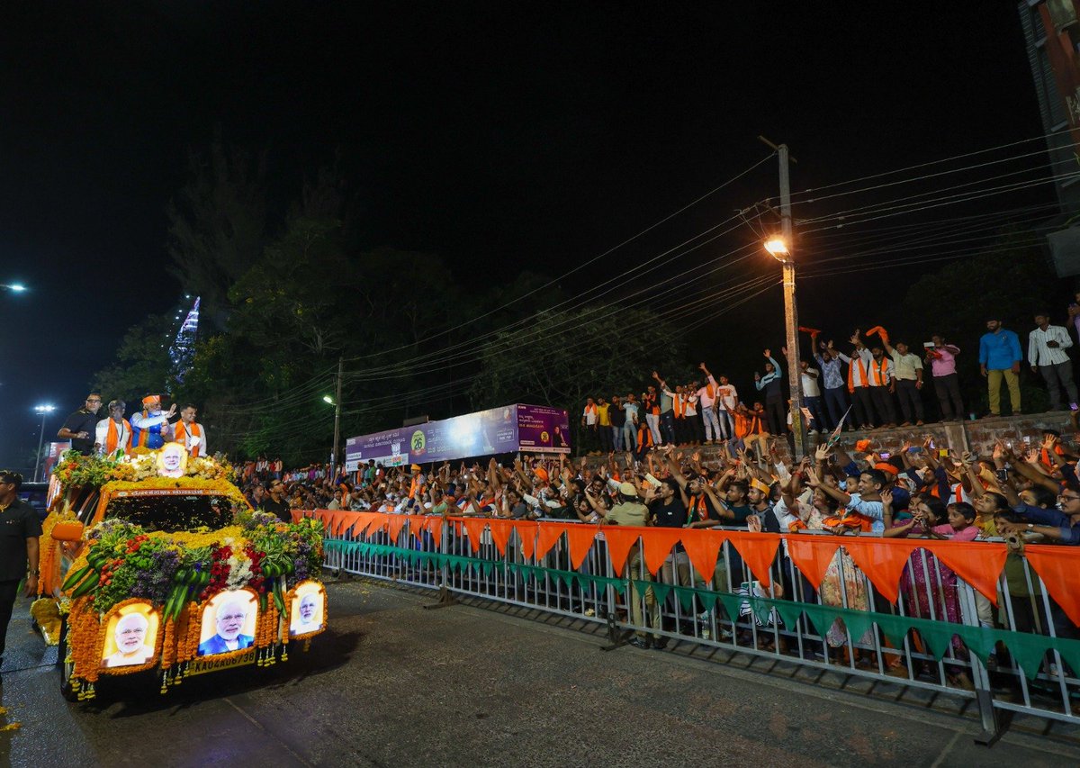 narendramodi's tweet photo. In the last decade our Government has done a lot of work in the Dakshina Kannada constituency. The focus of these works have been transportation, port development, fishermen and fisherwomen empowerment, energy, healthcare and more. Our emphasis on economic reforms has benefitted many people here, who are known for their entrepreneurial spirit.