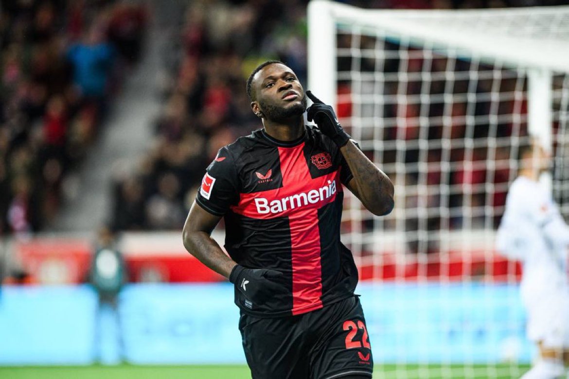 Victor Boniface has a crazy record in his first season for Bayer Leverkusen:🇳🇬🇳🇬 27 games 18 goals 8 assists 18 games, 12 goals & 7 assists in the Bundesliga. He was out INJURED for 3 months!!! Insane! 🇳🇬🇳🇬