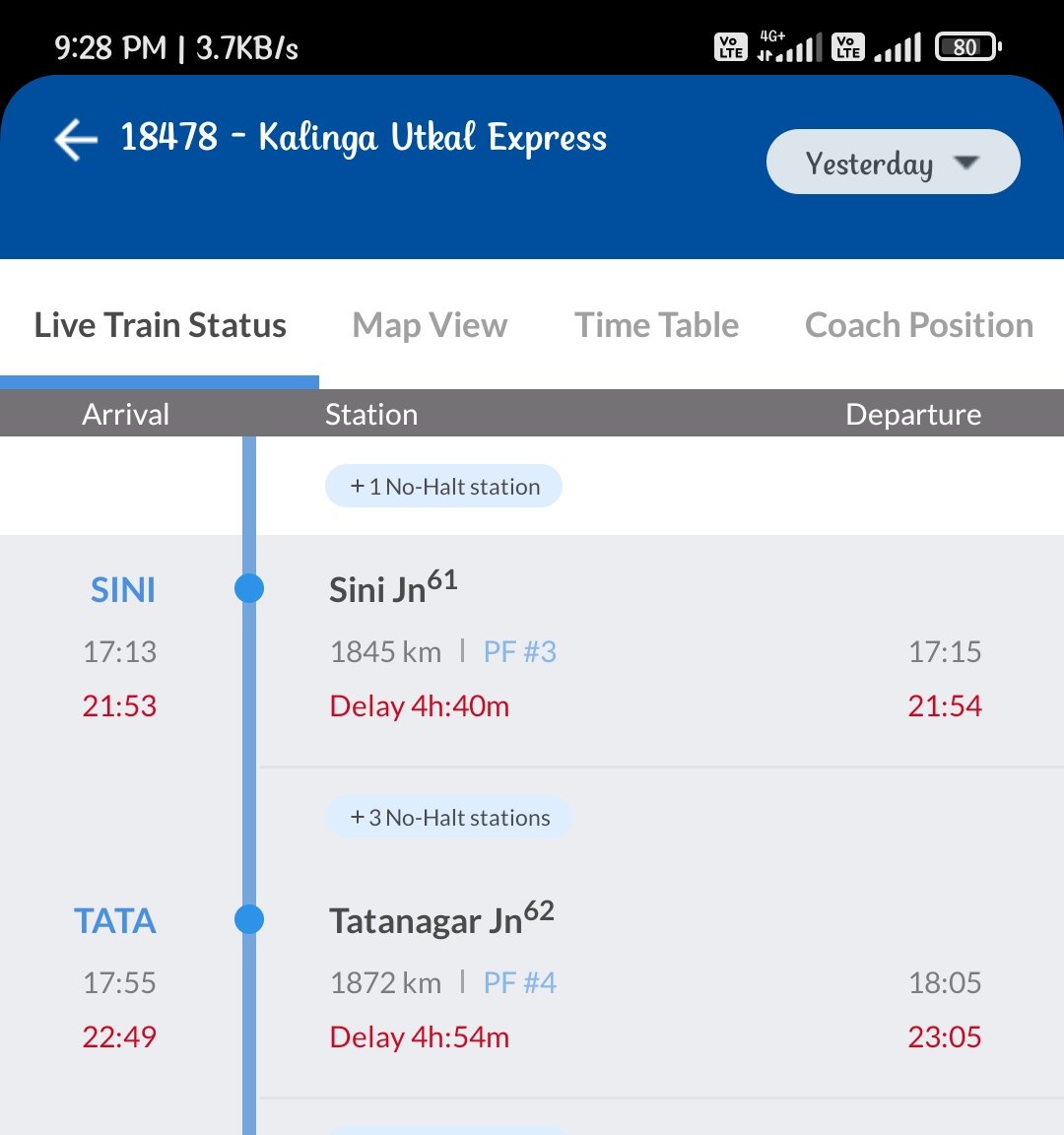 I'm not coming again #Jharkhand.  #kalingautkal express supposed to arrive at #Tatanagar around 17:55 (14th April). It delayed by almost 5hrs and still there is no possibility to reach at #tatanager by 22:55. #IndianRailways #IRCTC #railtel #railwayministory #indiangoverment