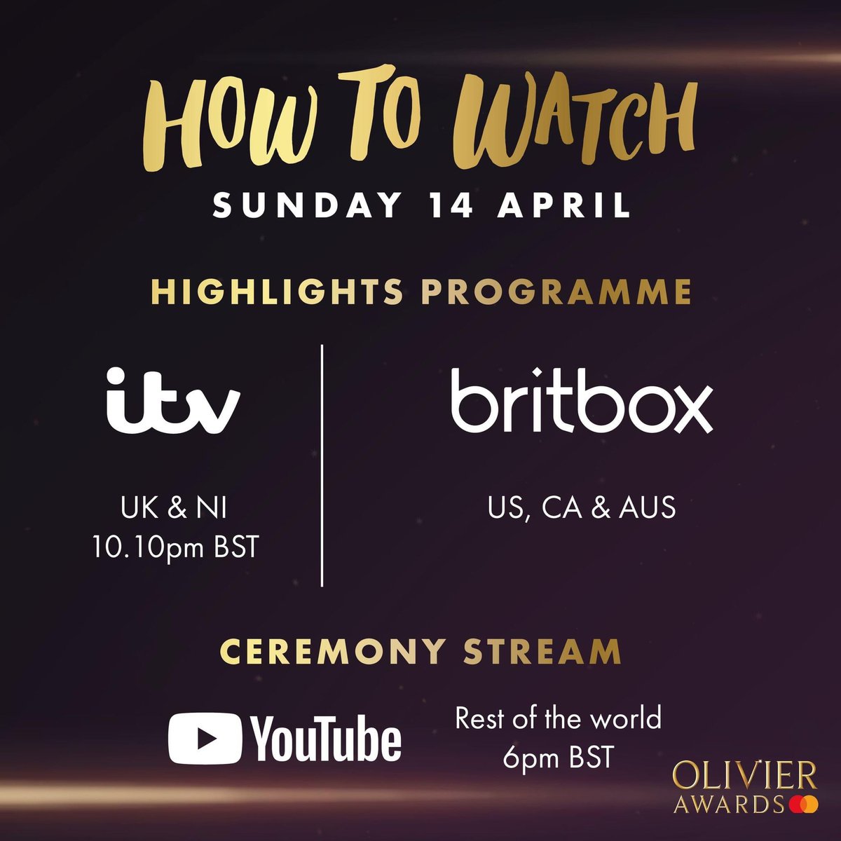 How to watch the @olivierawards tonight 

#theatre #theatrenews #theatrefan #theatrekid #olivierawards #london #londontheatre