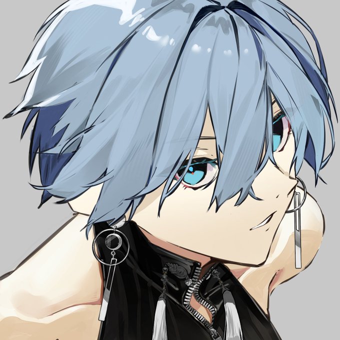 「blue hair zipper」 illustration images(Latest)