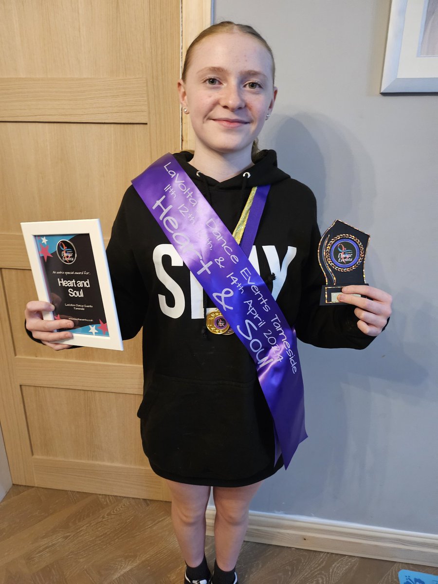 So proud of amelia today been at a dance competition with forzadance studios and won the "Heart &amp; Soul Award" from the adjudicator what an acheivement 💙